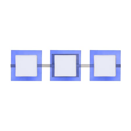 Besa Lighting Alex Vanity, Opal/Blue, Satin Nickel Finish, 3x50W Halogen 3WS-773592-SN